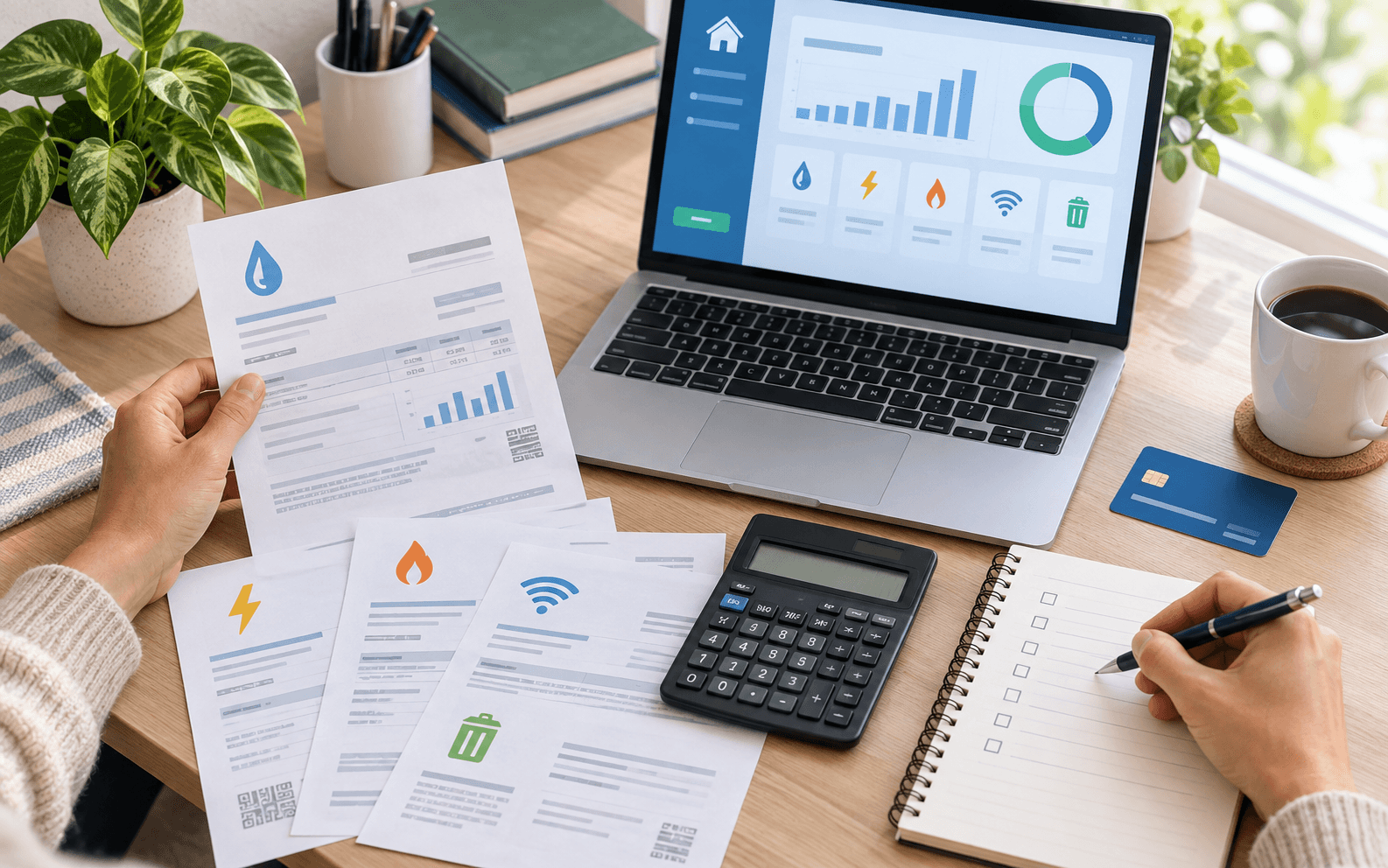 Organized bills and payment dashboard for general billing assistance