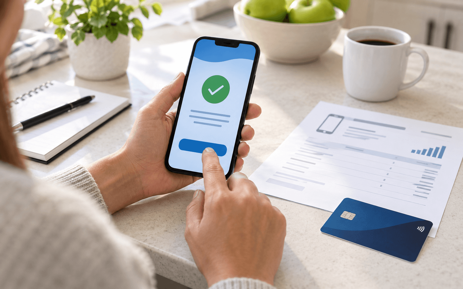 Smartphone payment screen for mobile bill assistance